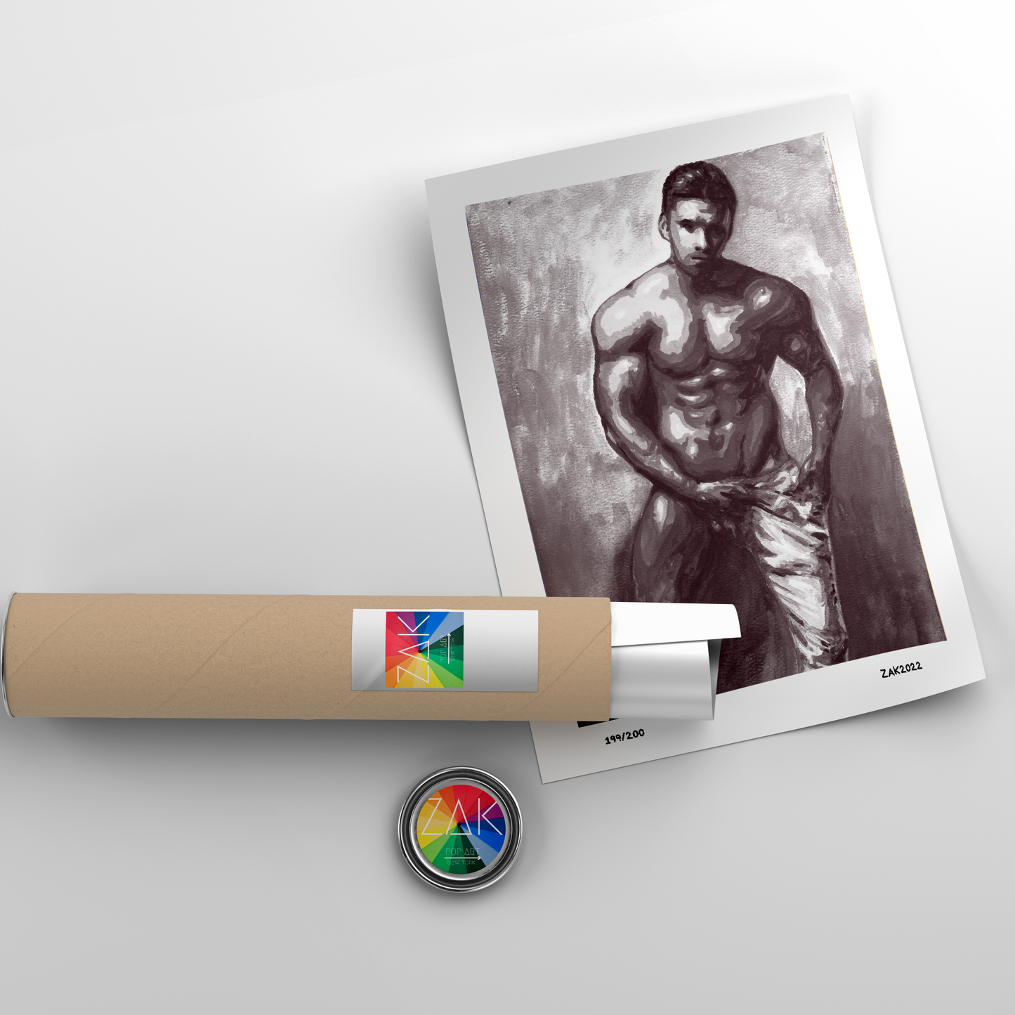 male nude black and white print limited edition gay art print photo full frontal nudity erotic naked man penis mature homoerotic wall decor