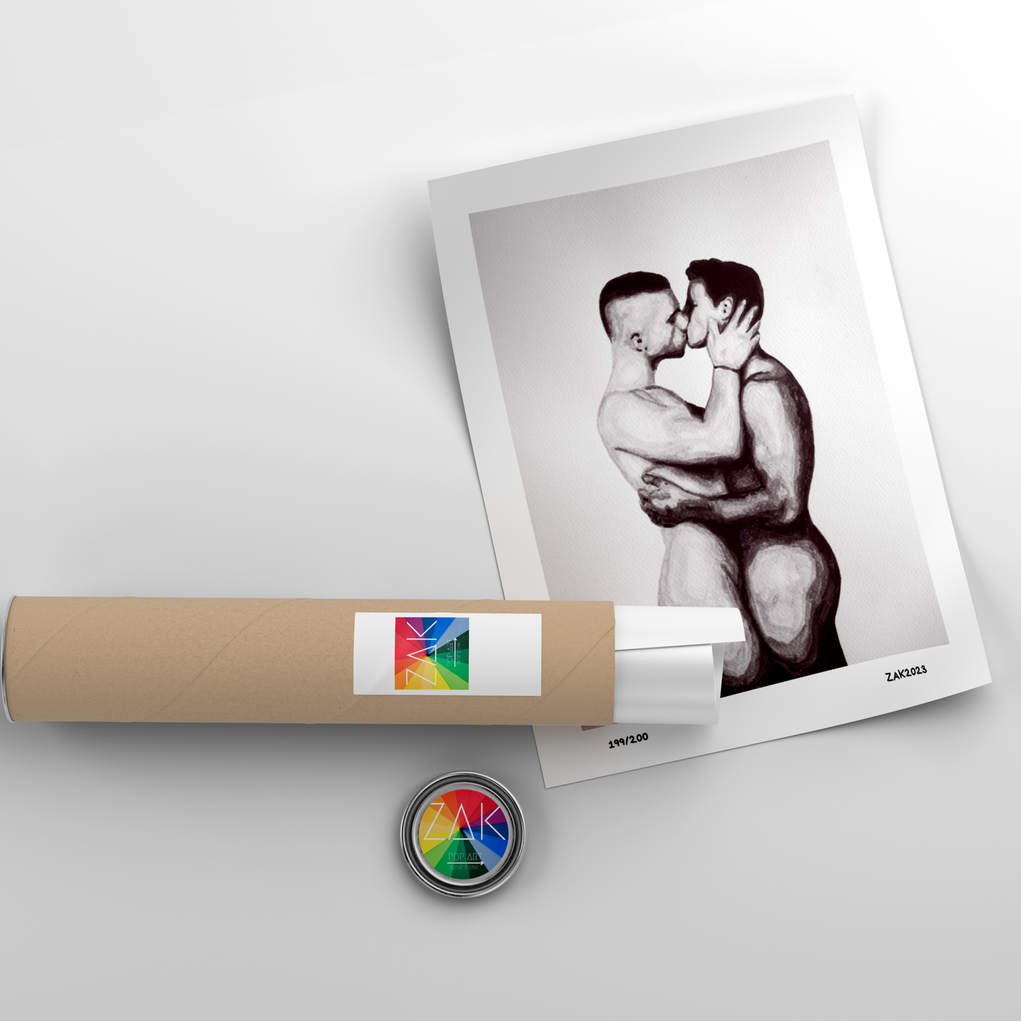 Intimate and Timeless Male Nude Gay Art Print Romantic Couple in Black and White LGBTQ Artwork Homoerotic Erotic Male Art Gay Wall Decor
