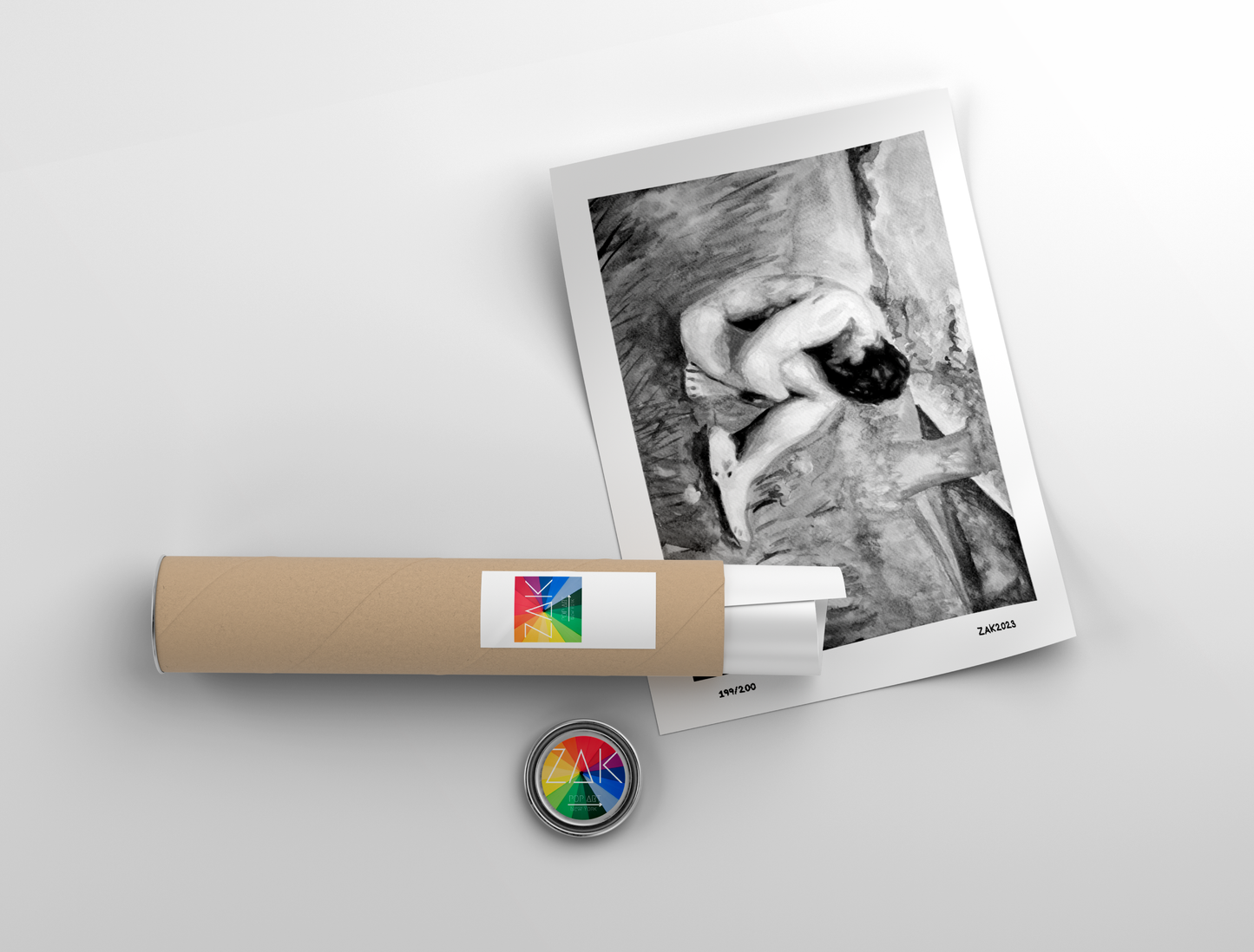 Gay Male Sit at Garden Black & White Art | Same Sex Couple Gift | Same Sex Marriage | Same Sex Engagement | Engagement Party Gift | Gay Art