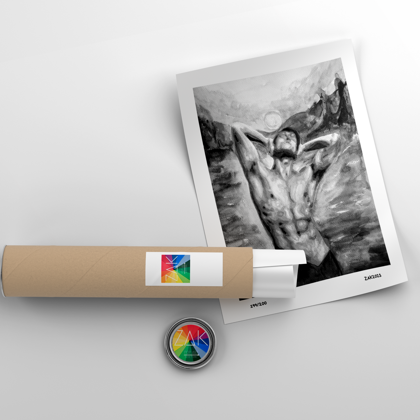 Gay Shirtless Male at Sunset Black & White Gay Art | Same Sex Couple Gift | Same Sex Marriage | Same Sex Engagement | Engagement Party Gift