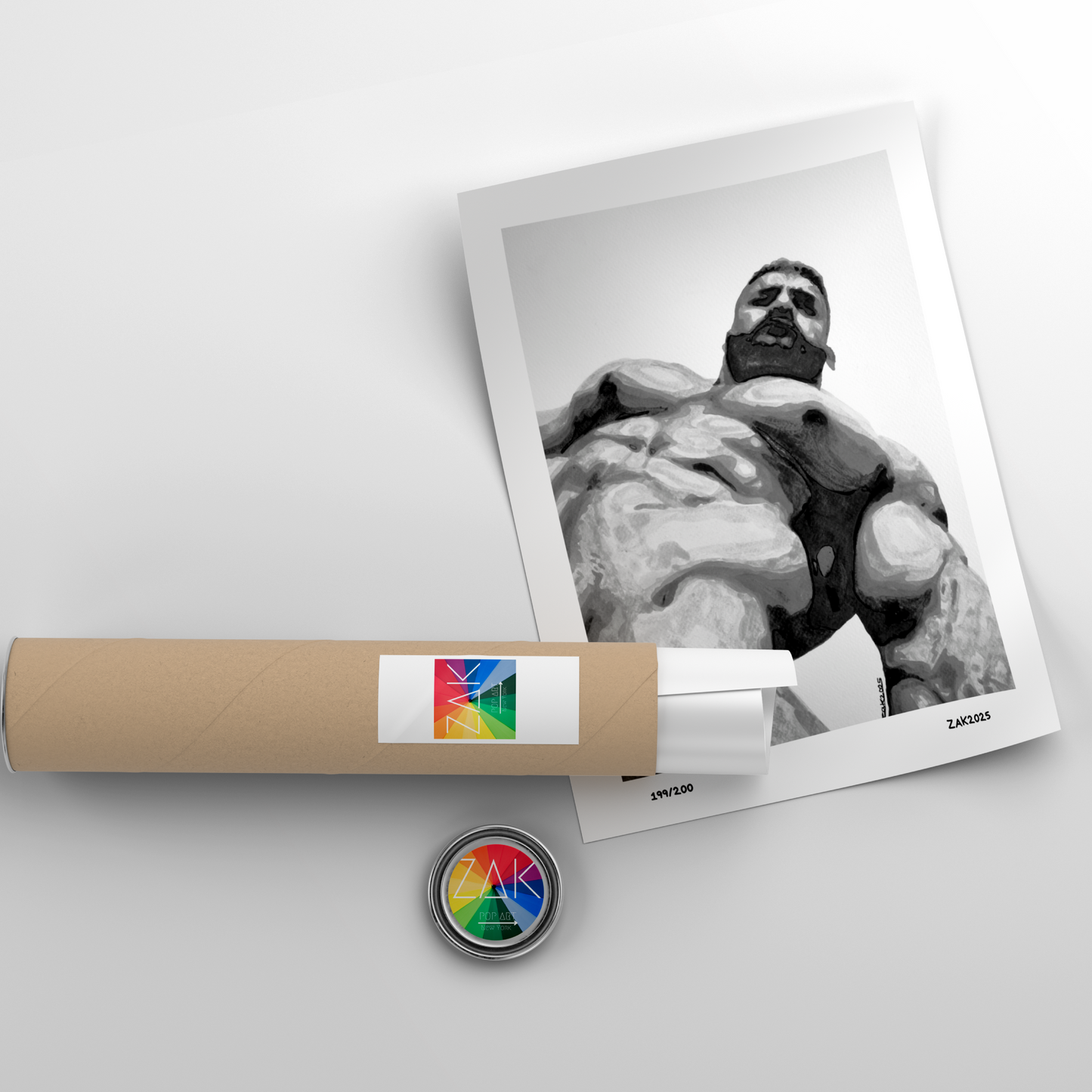 Black & White Gay Erotic Art Print – Bold Male Nude