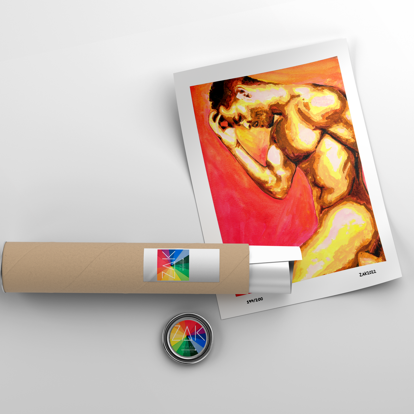 Full Frontal Nudity Gay Male Drip Painting Art Print | Phallic Art Print | Homoerotic Art | Erotic Art Print | Male Art | South Beach Art