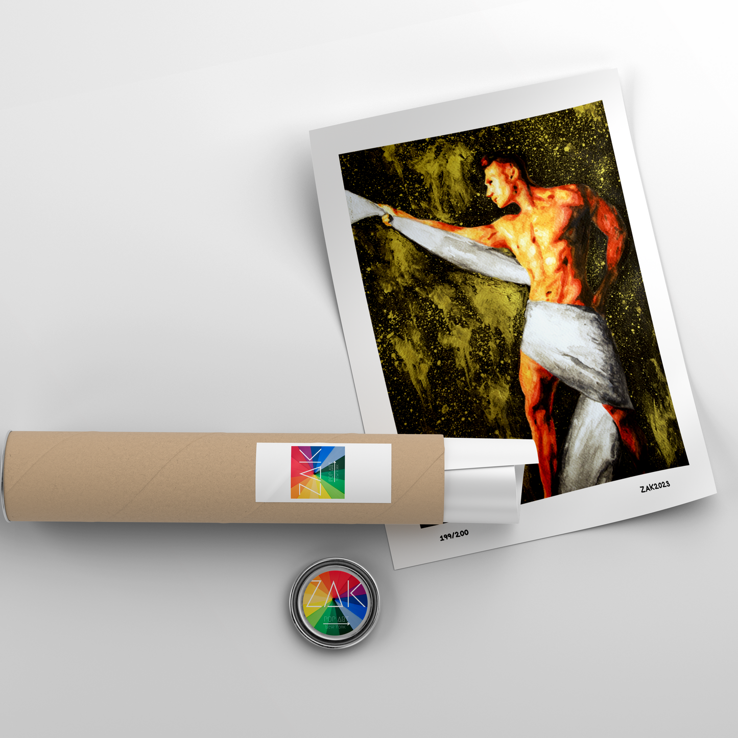 Drip Gold Painting Gay Nude Male Art
