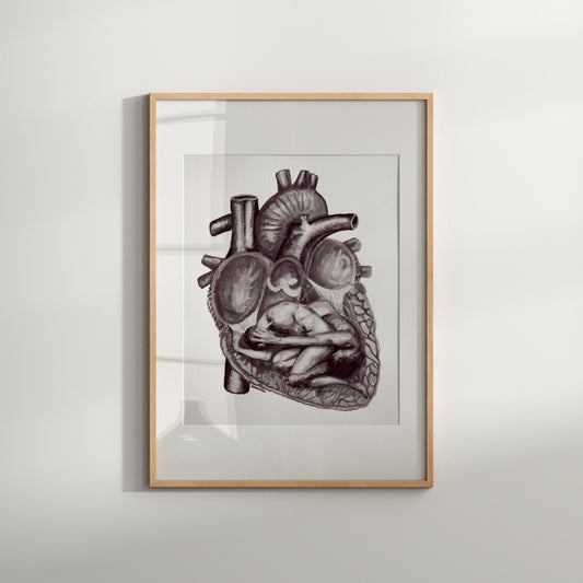 This gay art print of Heart with Couple inside Print Medical Poster Cardiologist Gift idea Cardiology Decor Medical School Wall Art Medical Decor Heart Poster