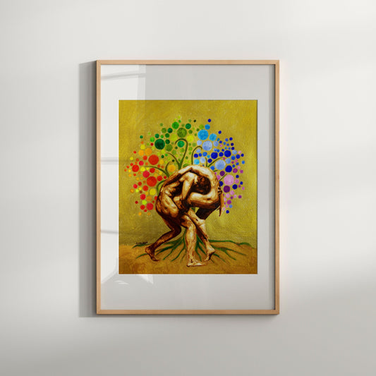 Gay Couple Wrestle Watercolor Art Print Same Sex Couple Gift Same Sex Marriage Love is Love Engagement Party Gift Gay Art Print Gay Artwork,