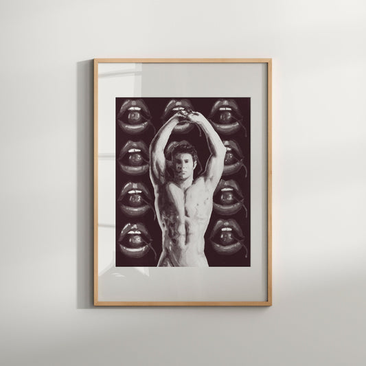 Nude Adult Gay Lips Print Male Nude artwork Print