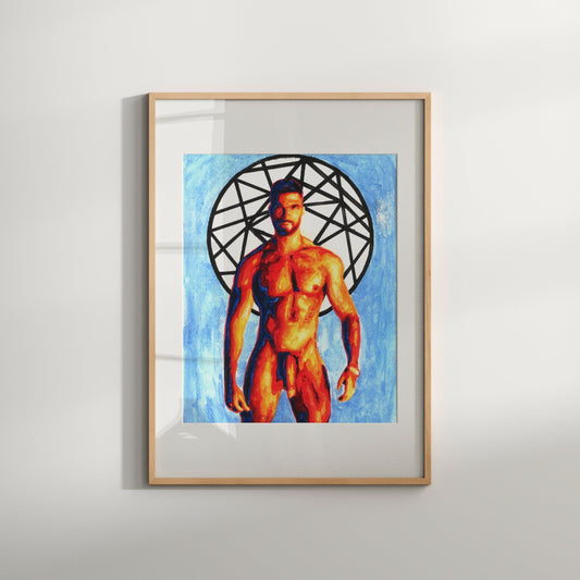 Queer Art gay artwork | male nude watercolor | gay best friend gift ideas | torso | Nude Male Art | gay men | gifts for a gay guy friend. Admire the beauty of this man in full glory through this sexy