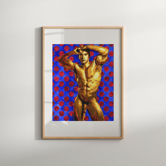 Nude Male Art Dots | cool art | watercolor pieces | gay artwork | watercolour paintings to buy | male nude watercolor | Queer Art