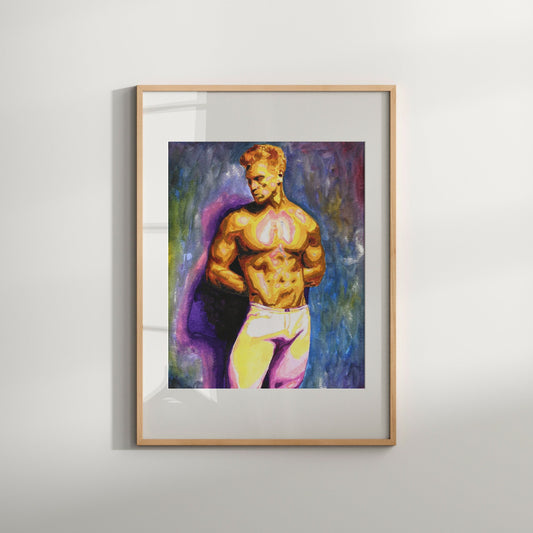 Ballet Dancer Nudity Gay Male Watercolor Art Print | Phallic Art Print | Homoerotic Art | Erotic Art Print | Male Figure Art Print | Gay Art