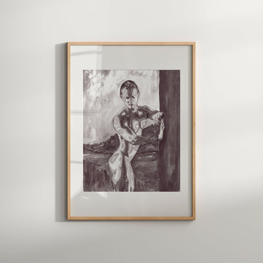 Human Body Art lgbt art | gay artwork | naked male figure | contemporary black and white print | cool gifts for couples | queer painting