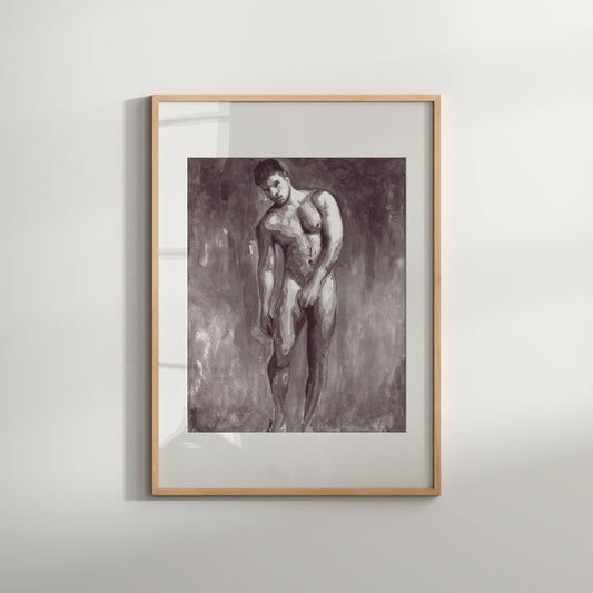 nude male paintings penis art | Same Sex Marriage | best gift for married couple | Gay and Proud | queer artwork | black end white print