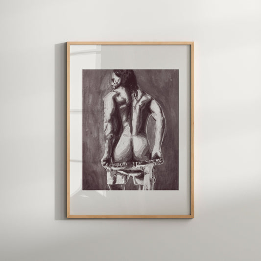 gay artwork male butt | naked men | erotic wall art | homoerotic tension | male nude | black and white | unique gifts for couples | lgbt