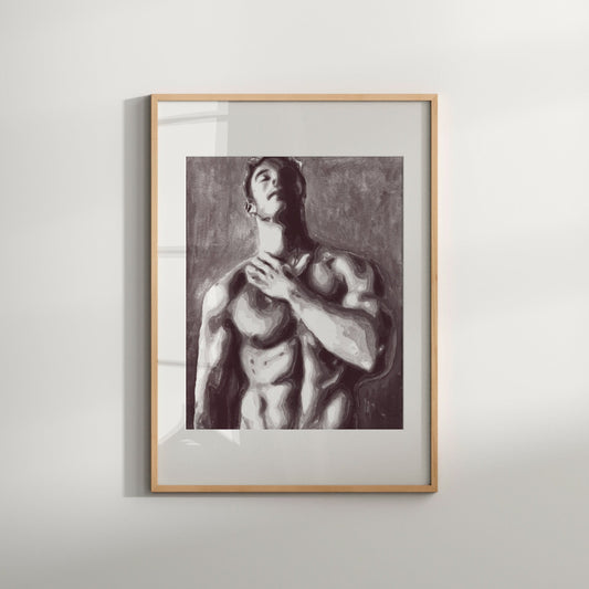 Male Nude Sailor Full Frontal Nudity Soldier With Incredible Body Erotic black and white Print Naked Men Mature Penis Homoerotic