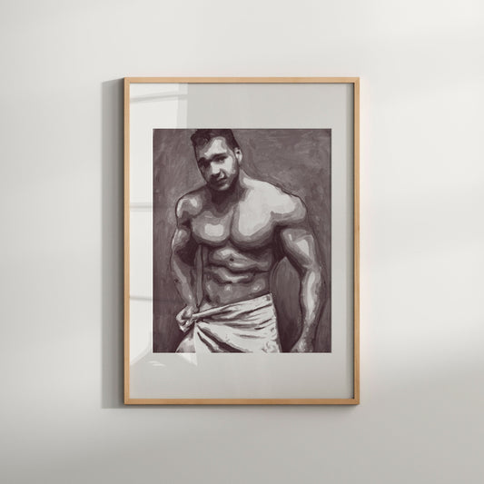 Nude Male Figure Print Gay Wall Art Black and white Queer Artwork Homoerotic Gay Art Print Sensual Wall Print Best Gifts for Men Gay Art