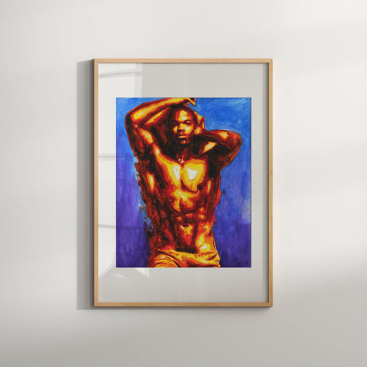 Relaxing Male Watercolor Art Print | Male Figure Art | Human Body Art | Unframed Art Print | Impressionist Art Print | Gay Art Print