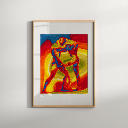 This print is reproduced from the unique, one-of-a-kind painting created by artist Zak Mohammed.