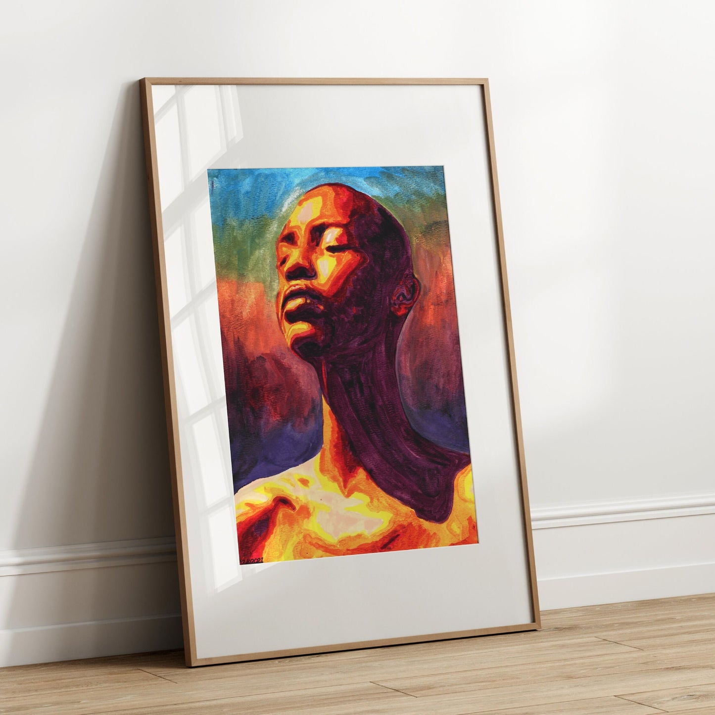 black woman art black girl wall art | African wall art African decoration | black woman face art Homemade artwork | African painting