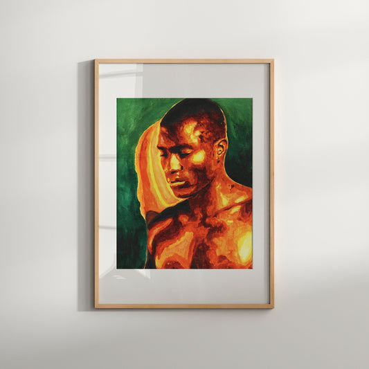 African painting Earthy art | black man face art bright color art | African wall art black male art | African decoration