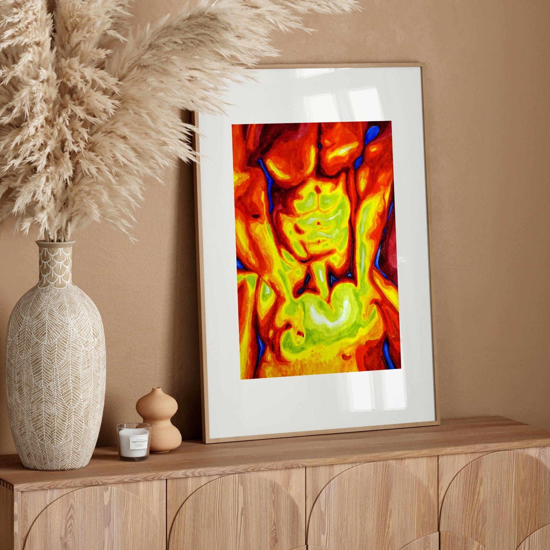 gay wall art queer art print gay art painting watercolor art lgbt painting nude male queer gay couples gift homo print bathroom art