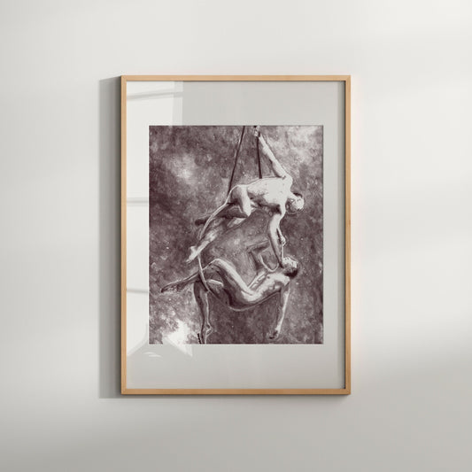 Male Nudeart, Gay Couple Wedding Gift, Gay Artwork, Queer Art Print, Male Nude Print, Gay Art Wall Decor Men, Gay Prints Art Black & White
