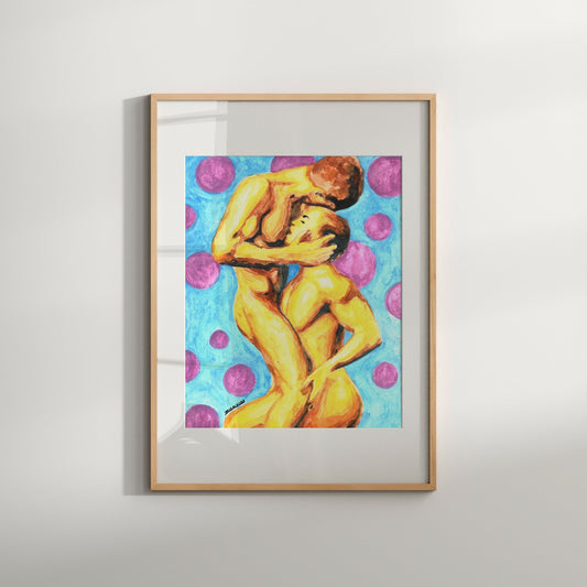Customize your space with an erotic wall art.home gifts for couples homoerotic gay art print | lgbt artwork | naked man | couple romance gift | male figure nude | erotica painting Admire the beauty of this man in full glory through this sexy, erotic wall art