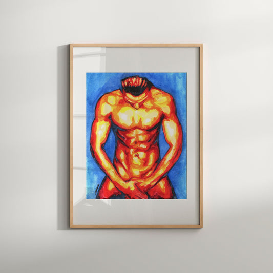 erotic wall art.erotic painting large male underwear | gay art | nude male art | male swimmer | homoerotic drawing | couples gift