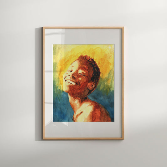 Woman Portrait Print, Black Woman Wall Art, African Queen Art, Afro Natural Hair , Colorful African Art Decor, Profile Female Poster