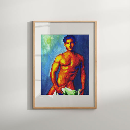 gay wall painting gifts for gay male couples | male art gift | love is love | homoerotic male art print | male art gifts | queer artwork