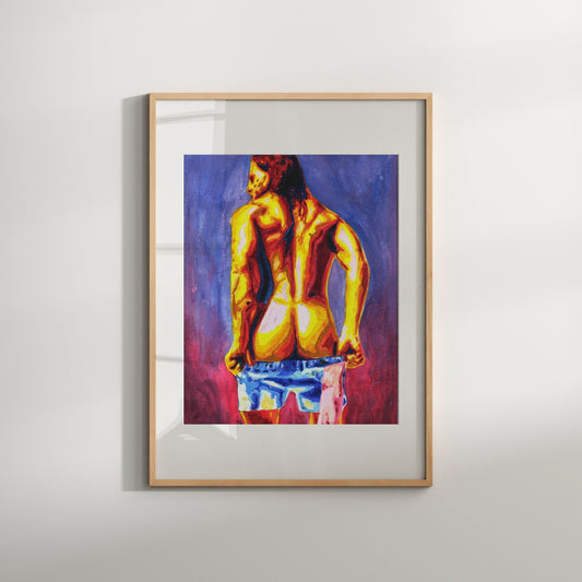 gay artwork male butt | naked men | erotic wall art | homoerotic tension | male nude | lgbt painting | unique gifts for couples