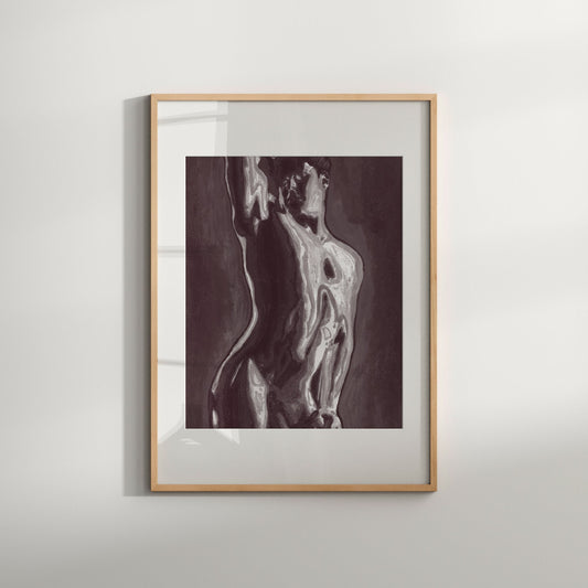 Greek Statue Gay Male Nude Art Print, Queer Homoerotic Black & White Print , Gift for Gay, Perfect Gay Home Decor for Lovers of Erotic Art
