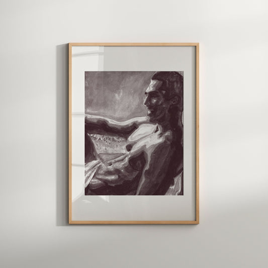 Male Figure Art Fit Male art |Homosexual Art Print Human Body Art | nude art color gay artwork | LGBT painting | black and white Print