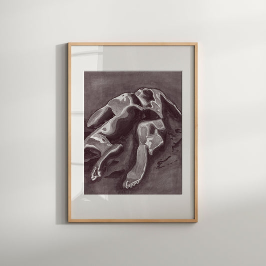 gifts to get a guy friend for christmas homoerotic gay art print | watercolor erotic paintings | male figure | black and white Print