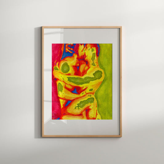 watercolor water queer artwork | nude male figure | homoeroticism | homoerotic gay art print | sensual wall hangings | best gifts for men