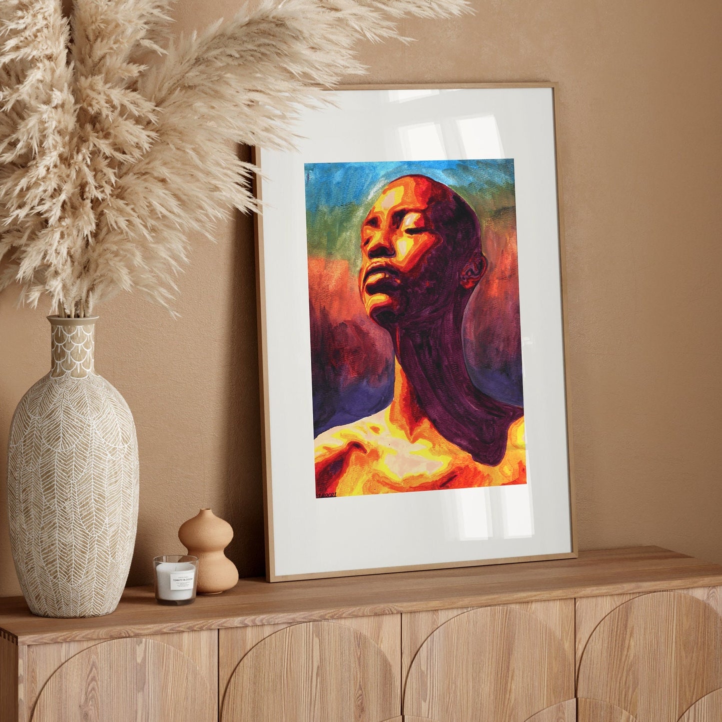 black woman art black girl wall art | African wall art African decoration | black woman face art Homemade artwork | African painting