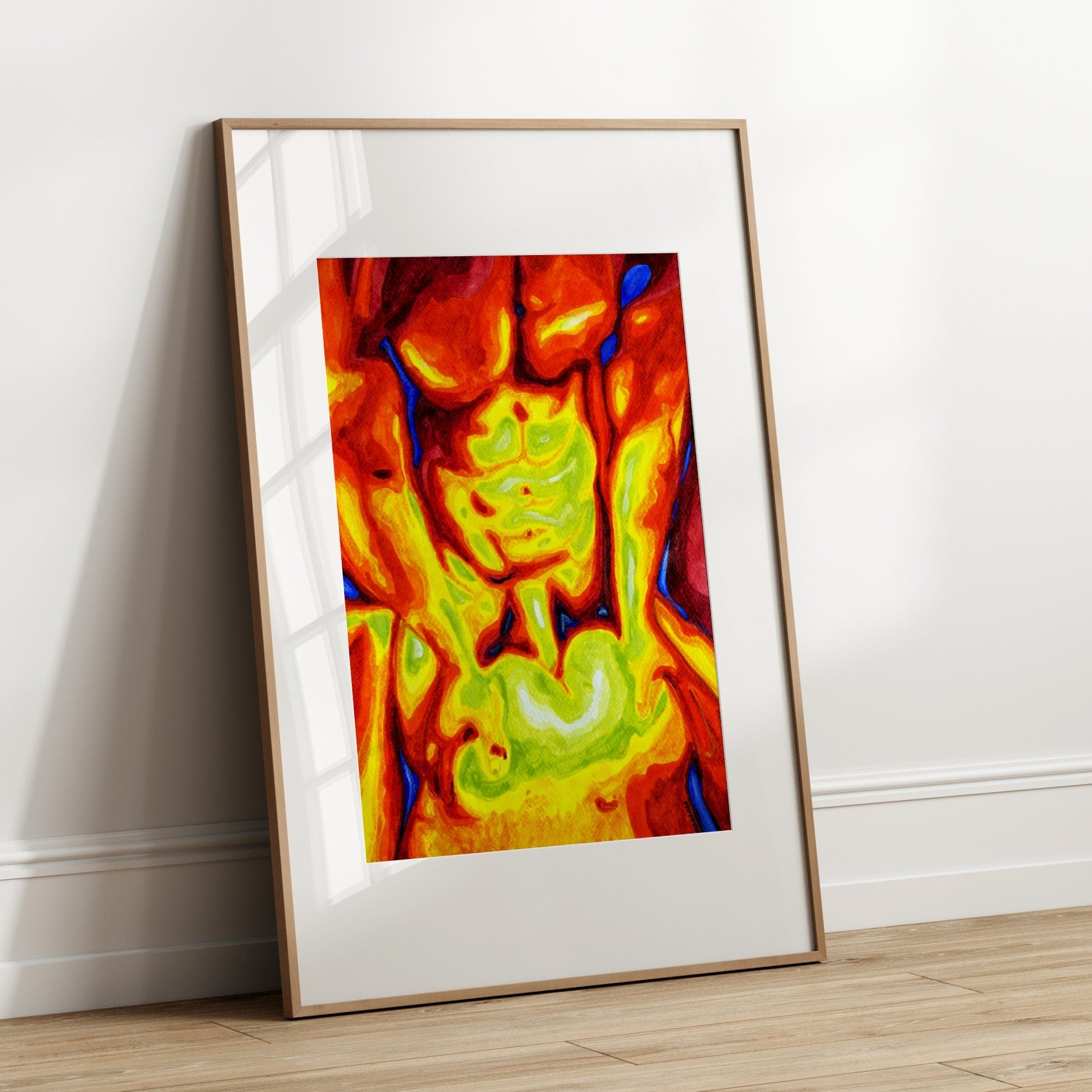 gay wall art queer art print gay art painting watercolor art lgbt painting nude male queer gay couples gift homo print bathroom art