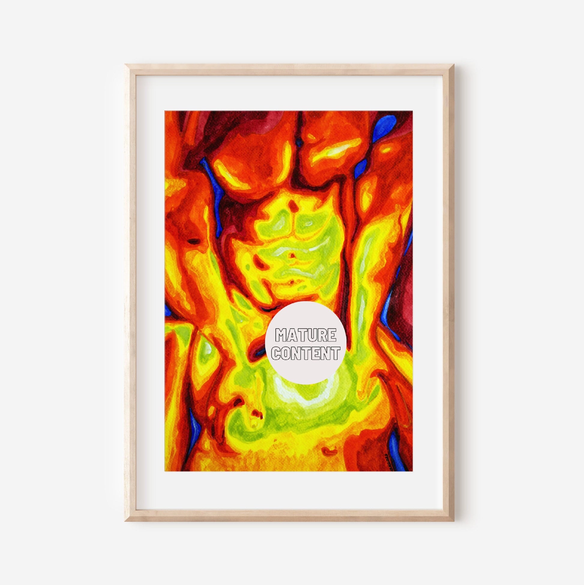 gay wall art queer art print gay art painting watercolor art lgbt painting nude male queer gay couples gift homo print bathroom art