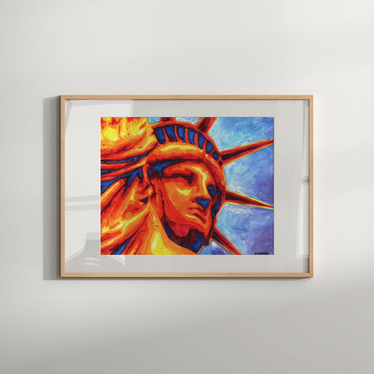 Statue Of Liberty Print New York Poster Big Apple Art Limited Edition Print from Original Watercolor Painting