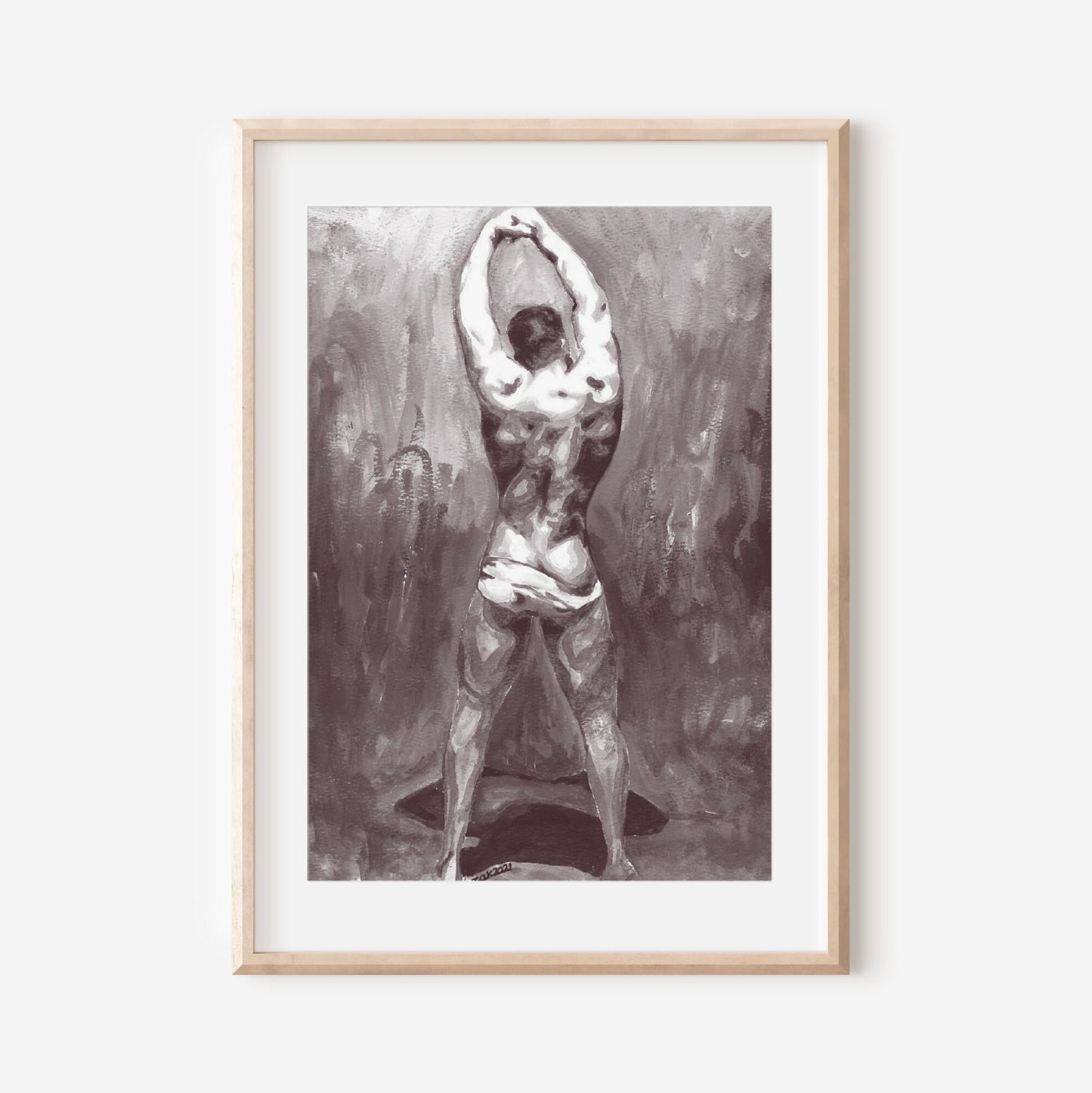 Adam in the Garden of Eden (B&W) | Gay nude art Print