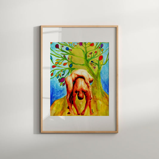 Tree of Life Gay Couple Art Watercolor Art Print