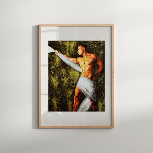 Drip Gold Painting Gay Nude Male Art