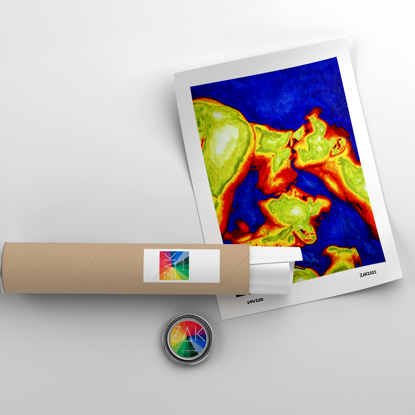 couple of three gays kissing pornographic gay art painting