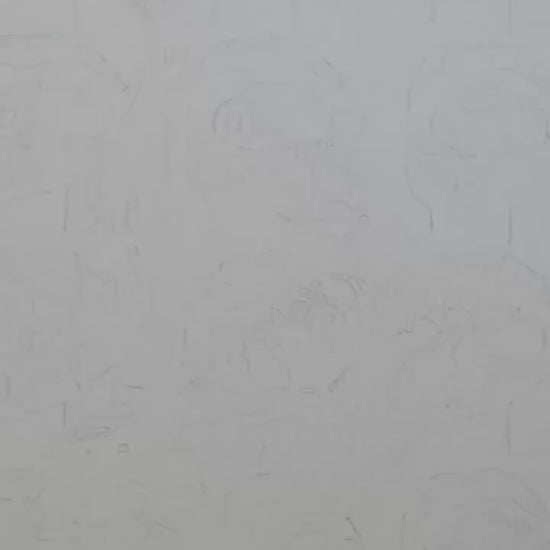 The video displays a striking piece of art titled "Lips Biting Bullets," which features a nude male figure in a dynamic, erotic pose. The figure is depicted with exaggerated, glossy lips that seem to be biting or kissing other lips, creating a sense of movement and action.