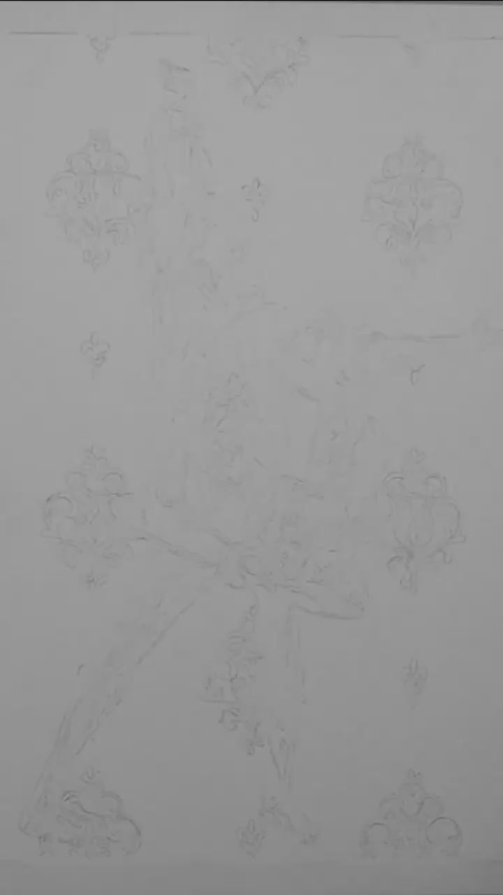A watercolor video featuring a black and white ballet dancer pose 