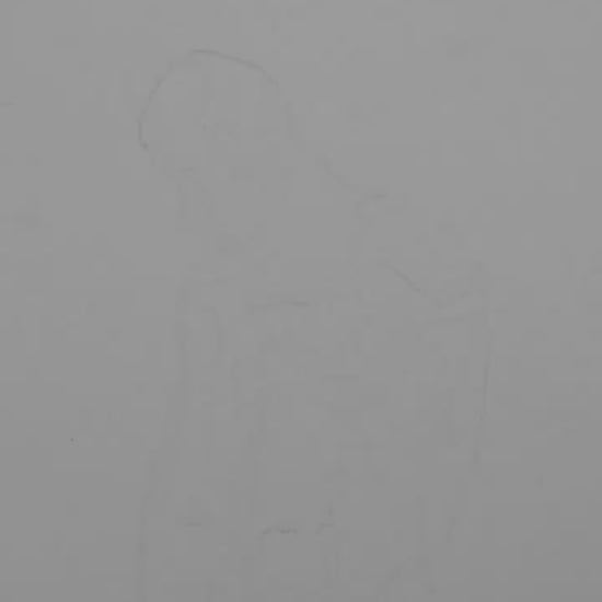 Black and white watercolor painting of a proud nude man with a defined body, facing the sky, symbolizing queer strength, liberation, and timeless beauty. Original Zak Pop Art.