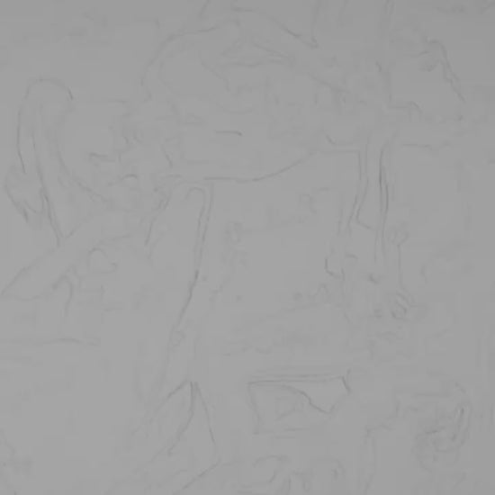 Black and white watercolor print of four nude queer figures in a circular arrangement, exploring intimacy and form through expressive grayscale brushwork. Zak Pop Art.
