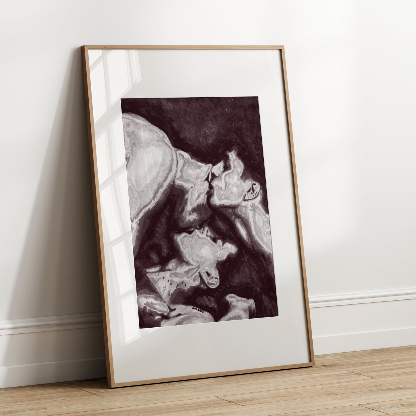 3Sum Kiss | Gay nude art Print