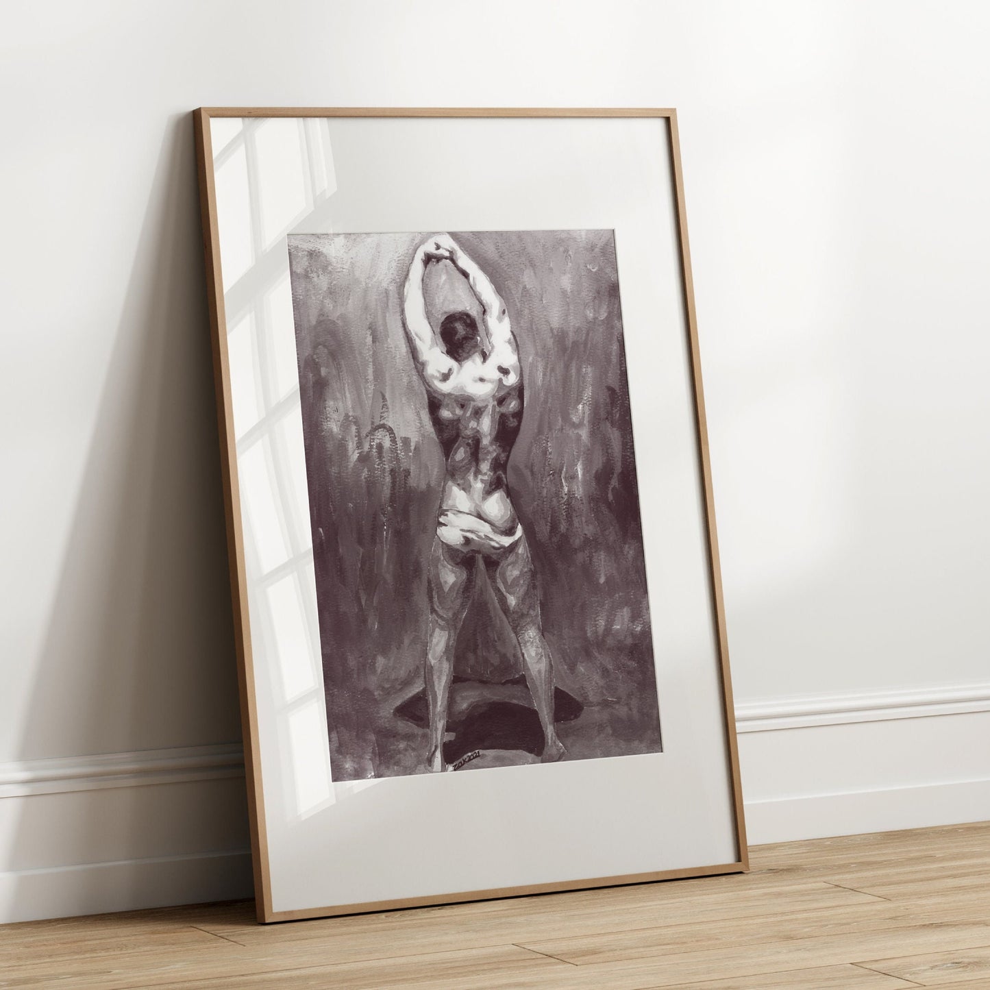 Adam in the Garden of Eden  (B&W) | Gay nude art Print