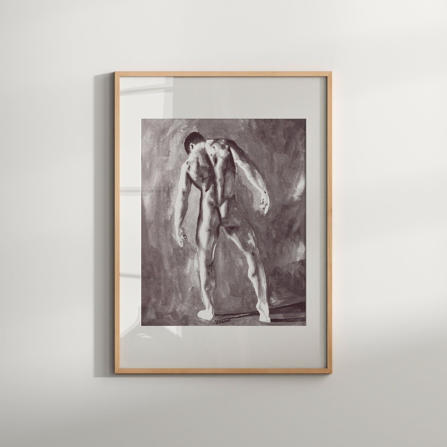 Adam in the Garden of Eden (B&W) | Gay nude art Print