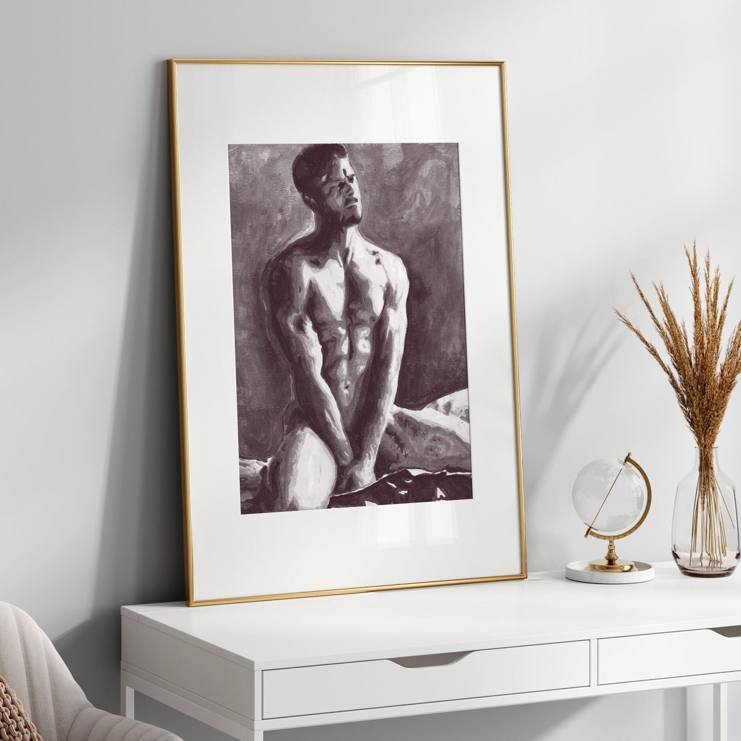 Abstract Nude Male | Gay nude art Print