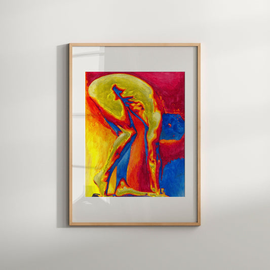 Full Frontal Nudity Gay Male Art Print | Homoerotic Art Watercolor Art | South Beach Art queer art